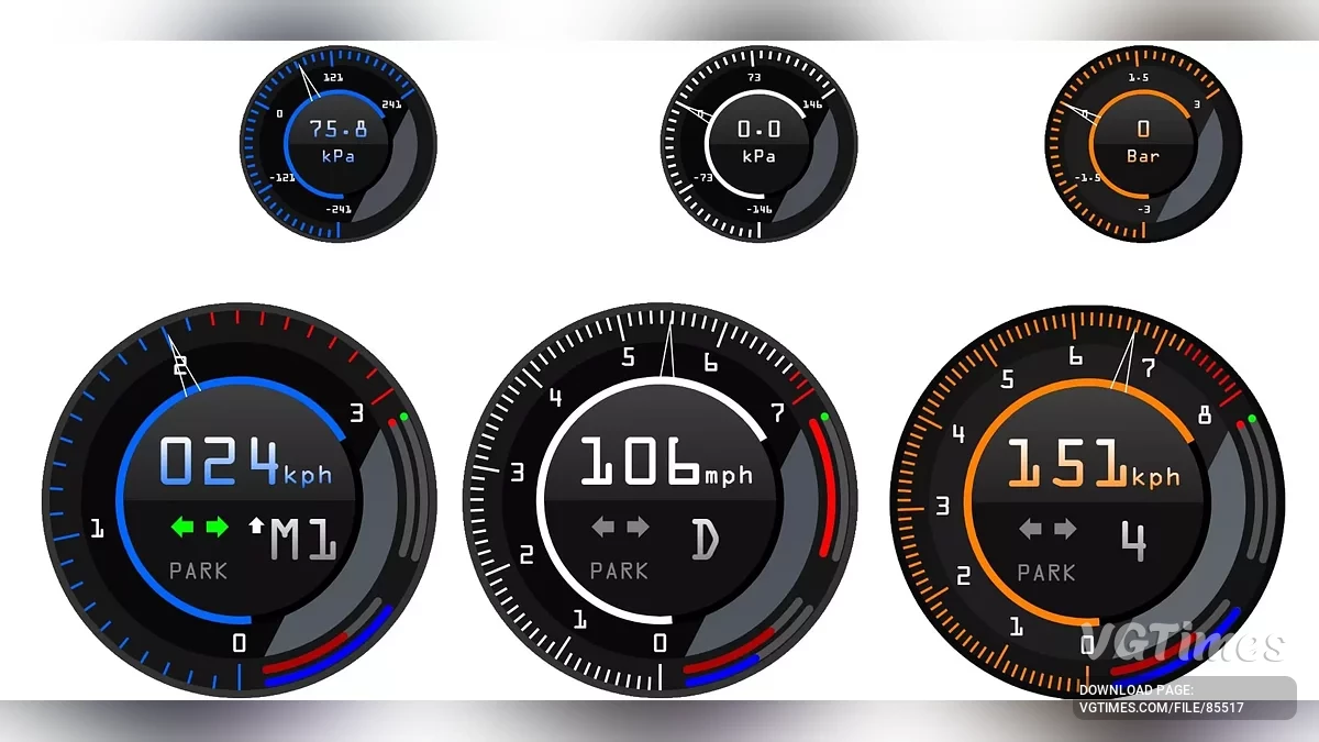 BeamNG.drive — Custom Tachometers and Boost Gauges v3.1.1 (0.36.x)