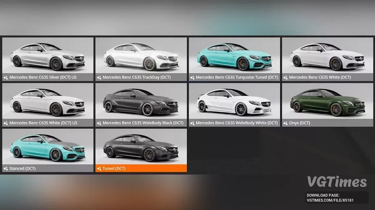 BeamNG.drive — Mercedes-Benz C63S AMG Coupe v1.3 (0.36.x)