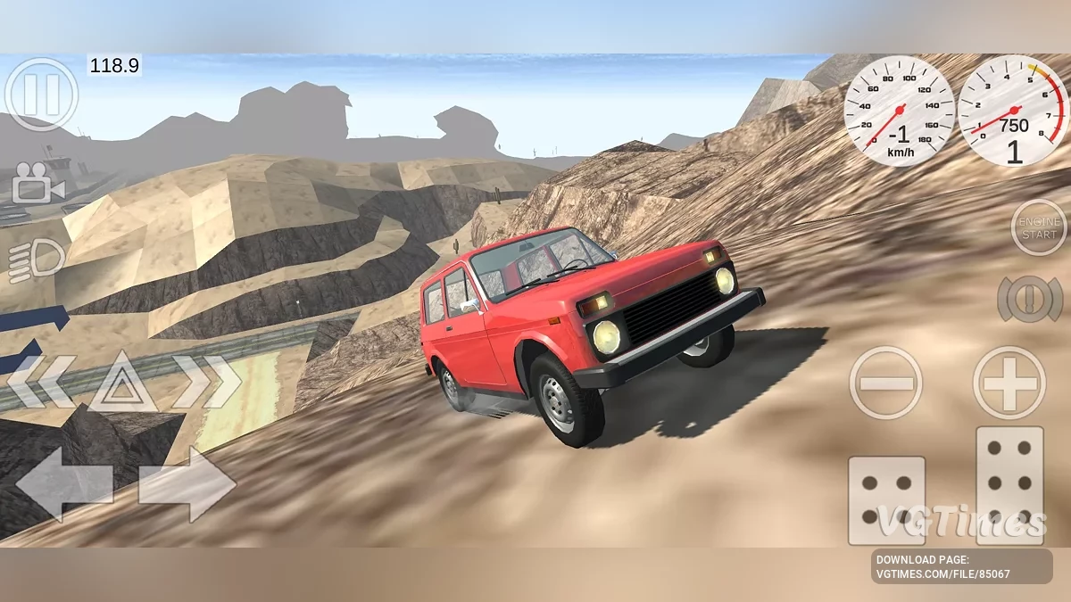 Simple Car Crash Physics Sim — Огромная пустынная трасса с разрушенным мостом (для прыжков) и офроудом