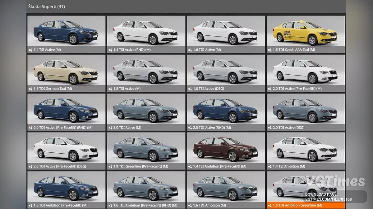 BeamNG.drive — Skoda Superb (3T) 2008-2015 v1.3 (0.36.x)