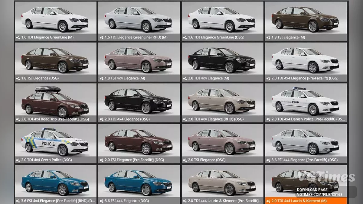BeamNG.drive — Skoda Superb (3T) 2008-2015 v1.3 (0.36.x)