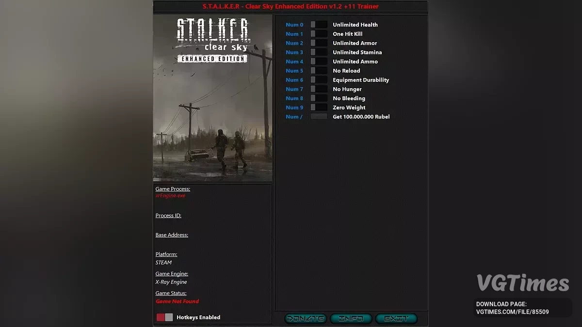 S.T.A.L.K.E.R.: Clear Sky - Enhanced Edition — Трейнер (+11) [1.2]