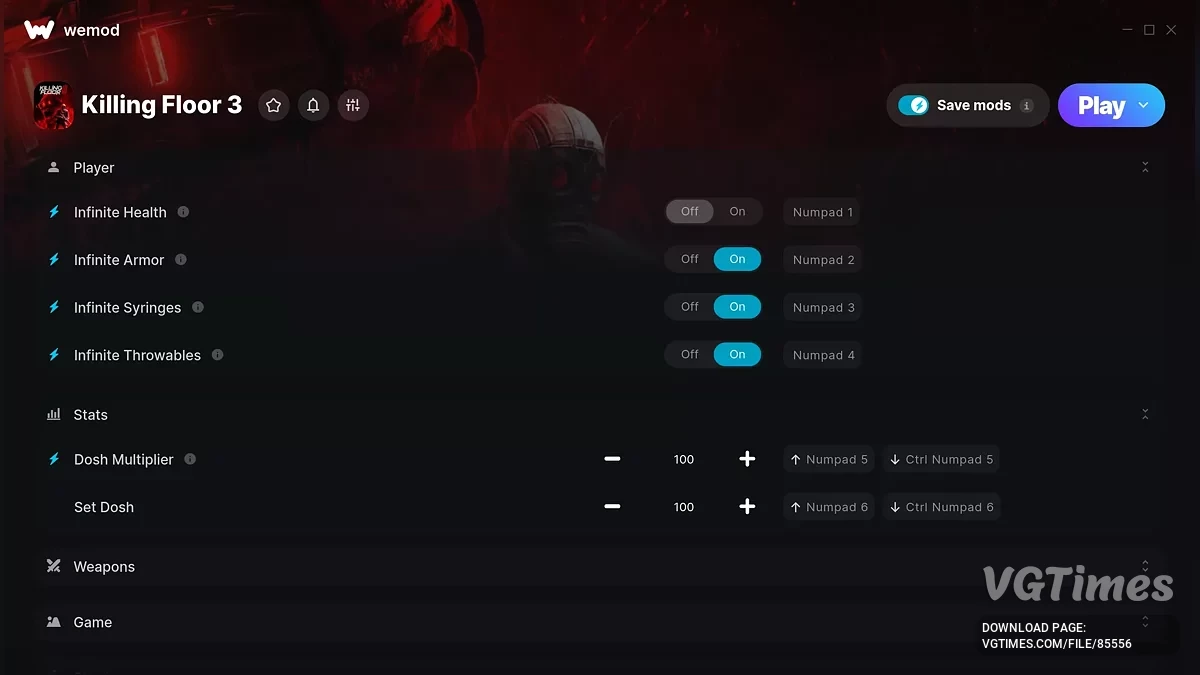 Killing Floor 3 — Трейнер (+14)