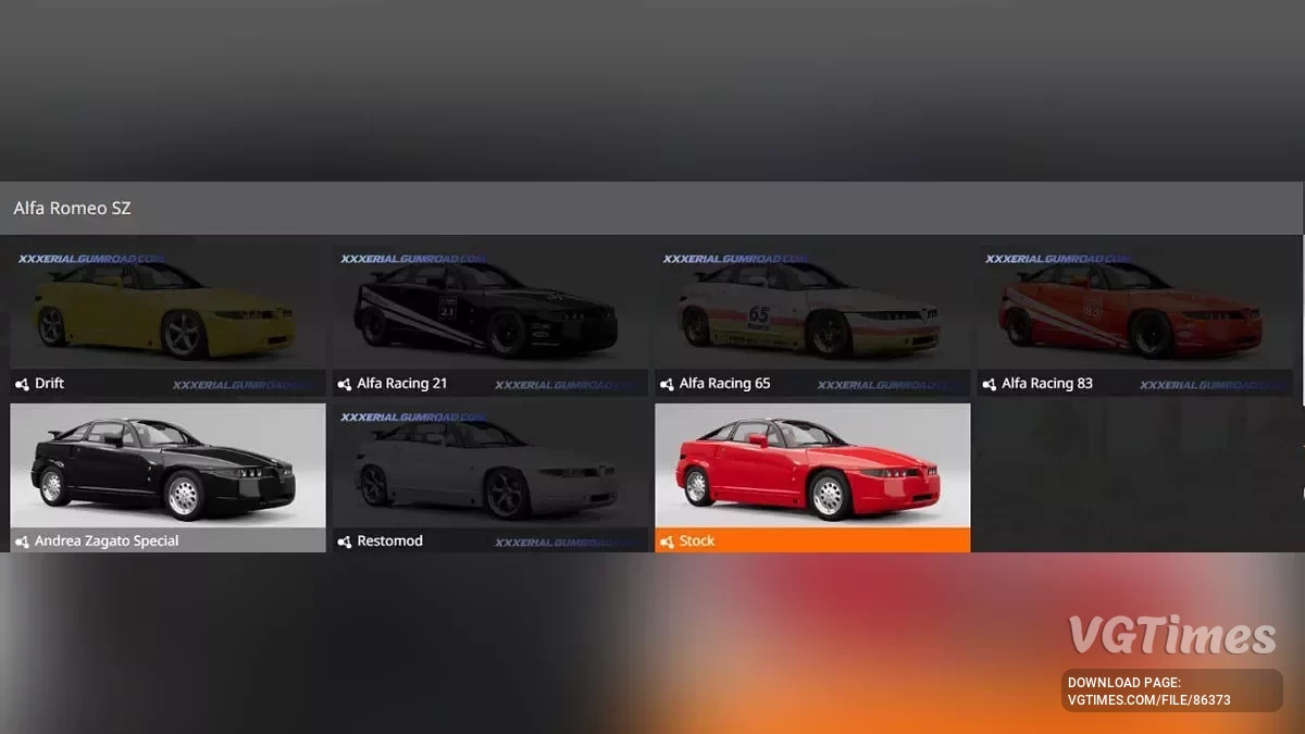 BeamNG.drive — Alfa Romeo SZ (Sprint Zagato) (0.36.x)