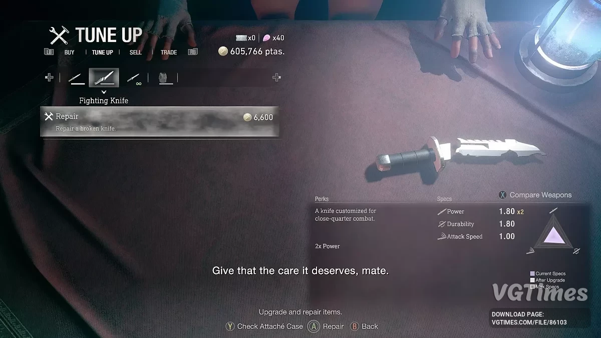 Resident Evil 4 Remake (2023) — Армейский нож CV