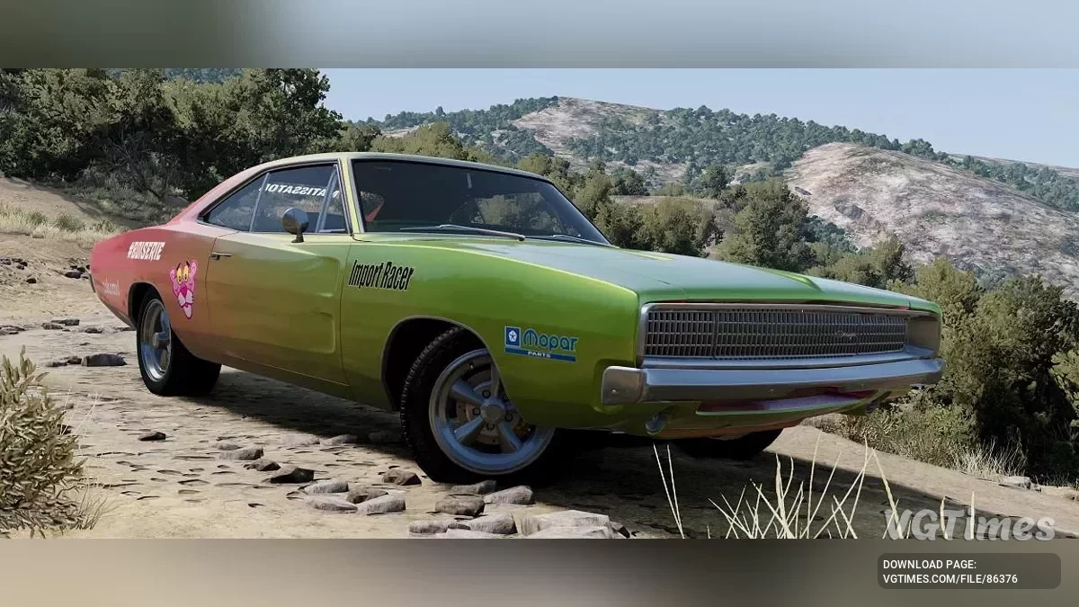 BeamNG.drive — Dodge Charger 66/67 with I6/V8/V10 [PBR] v2.0 (0.36.x)