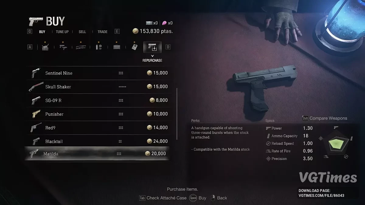 Resident Evil 4 Remake (2023) — M6H вместо «Матильды»