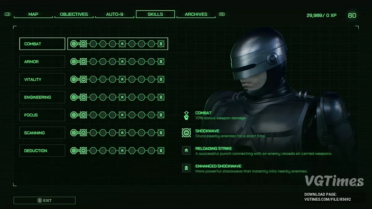 RoboCop: Rogue City - Unfinished Business — Максимальное количество очков навыков