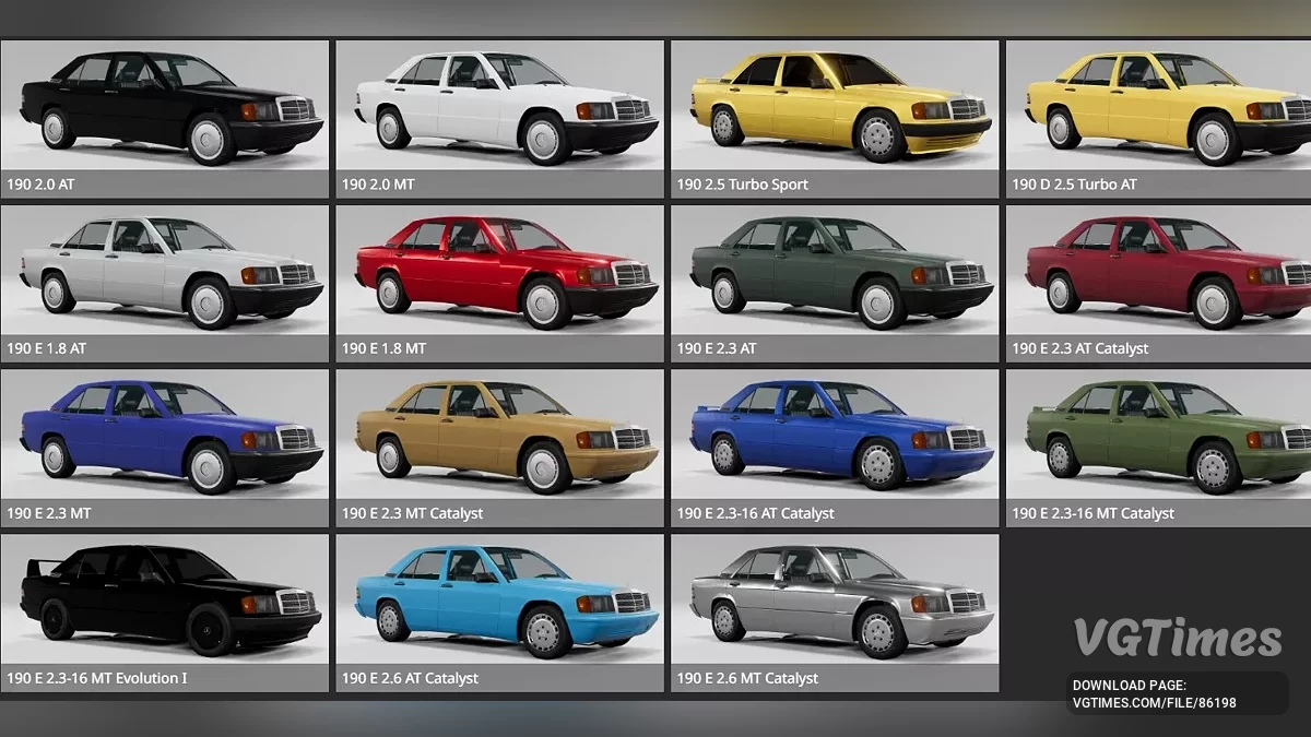 BeamNG.drive — Mercedes-Benz W201 190 (0.36.x)