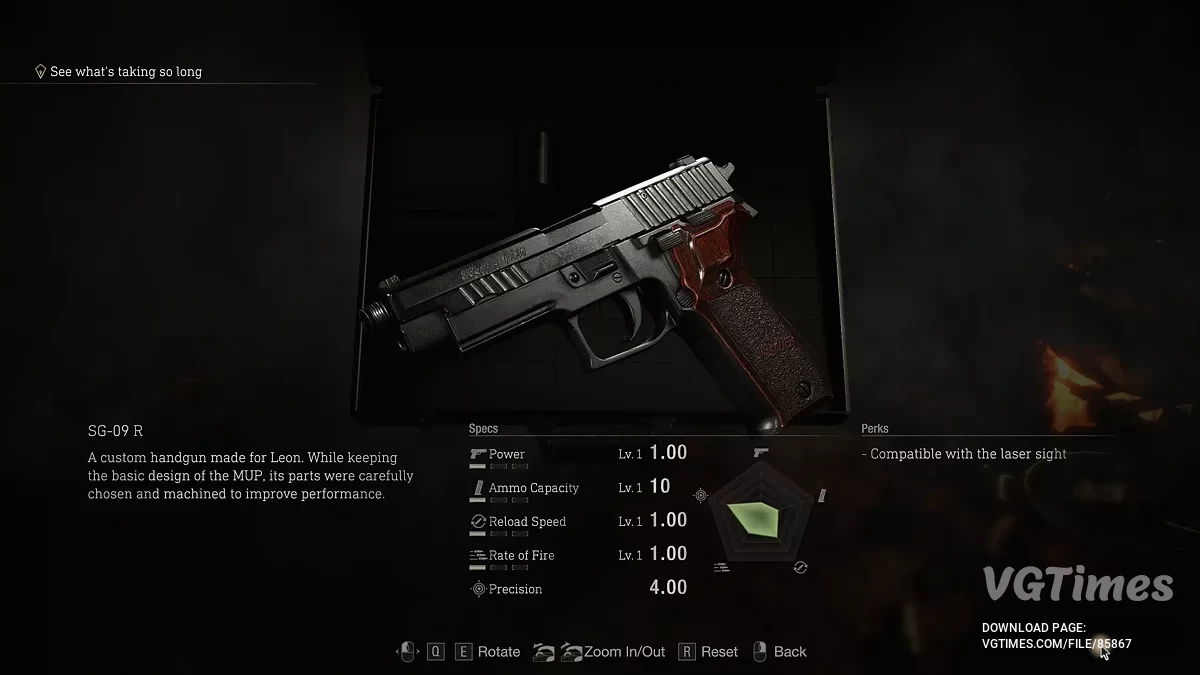 Resident Evil 4 Remake (2023) — Пистолет SIG P226 Elite