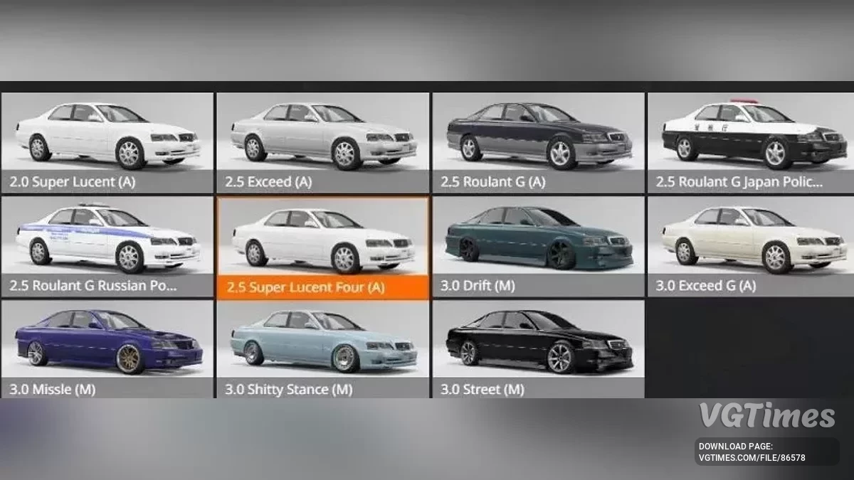 BeamNG.drive — Toyota Cresta X100 v2.9.1 (0.36.x)