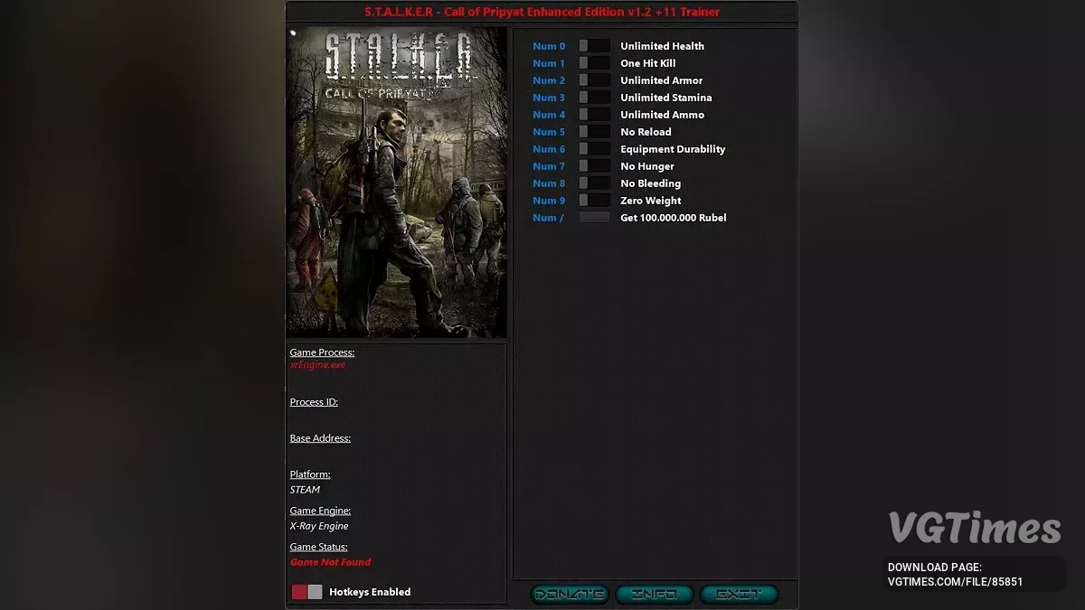 S.T.A.L.K.E.R.: Call of Prypiat - Enhanced Edition — Трейнер (+11) [1.2 Fixed]