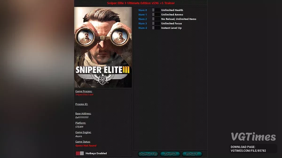Sniper Elite 3 — Трейнер (+5) [596]