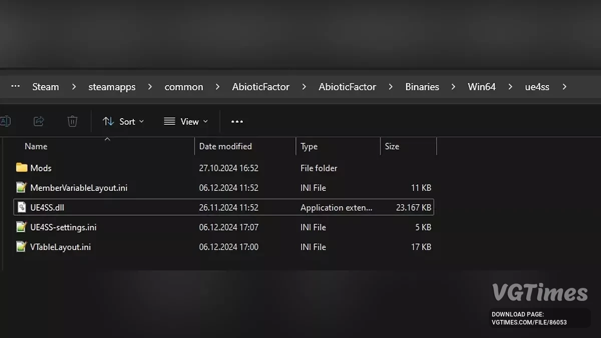 Abiotic Factor — UE4SS для работы модов