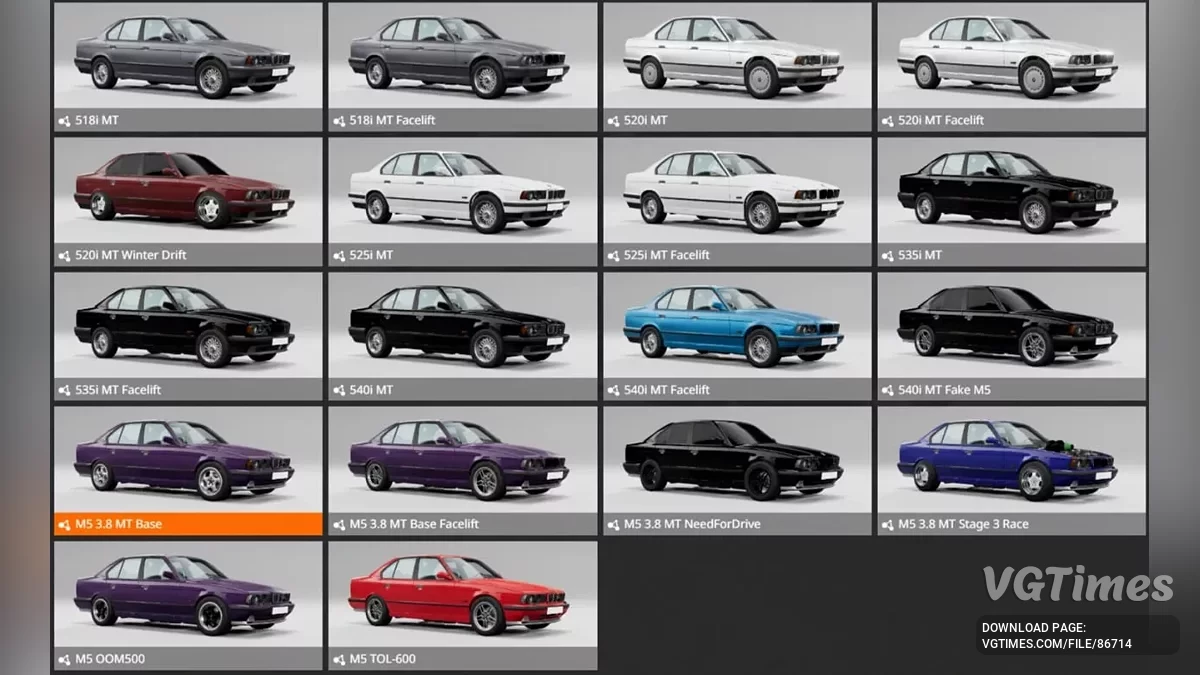 BeamNG.drive — BMW 5-Series E34 (KM) v1.0 (0.36.x)