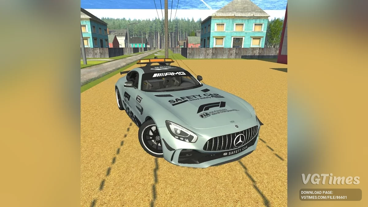 Simple Car Crash Physics Sim — Mercedes GT F1 Safety Car