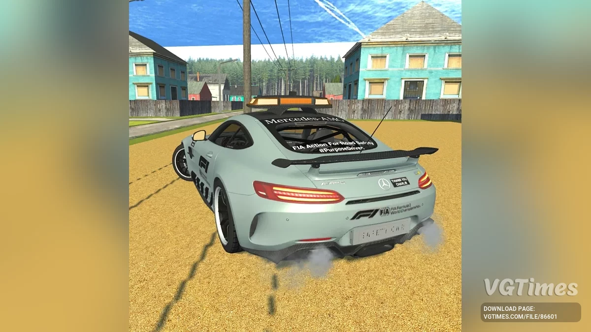 Simple Car Crash Physics Sim — Mercedes GT F1 Safety Car