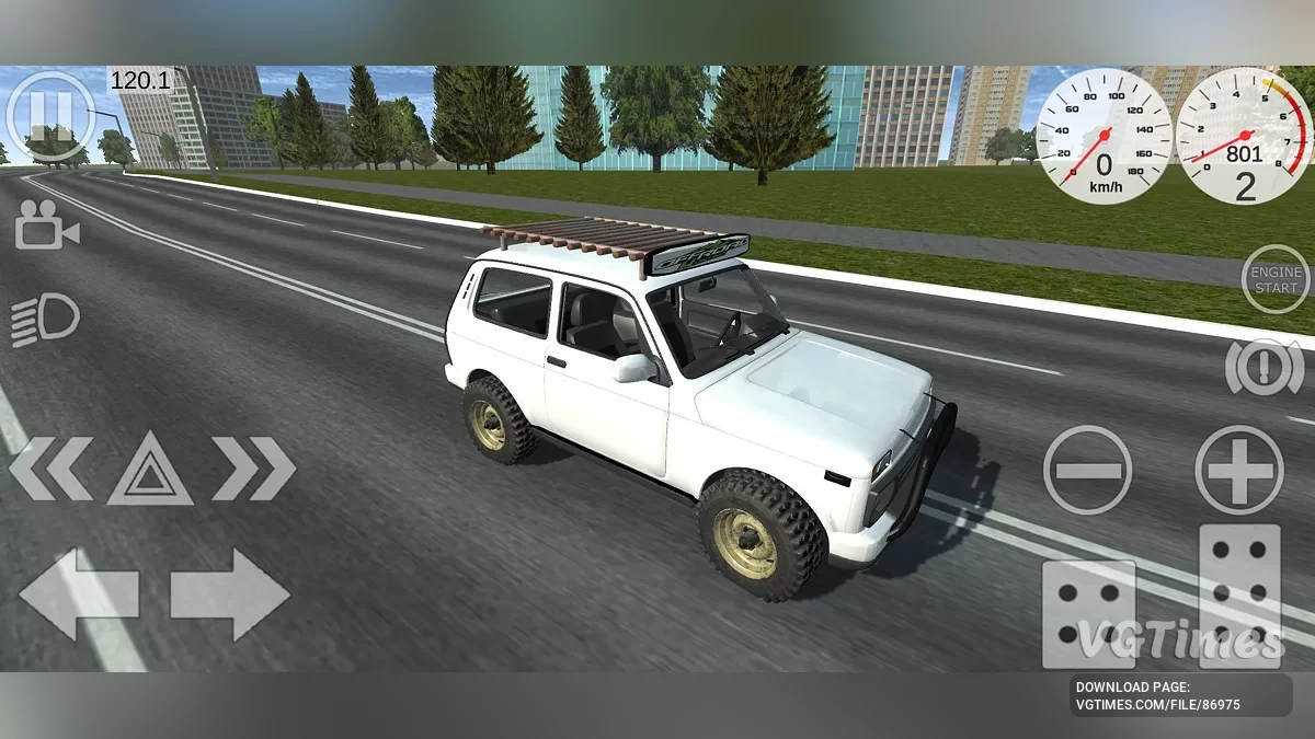Simple Car Crash Physics Sim — Внедорожная Нива Урбан с кемпингом на крыше