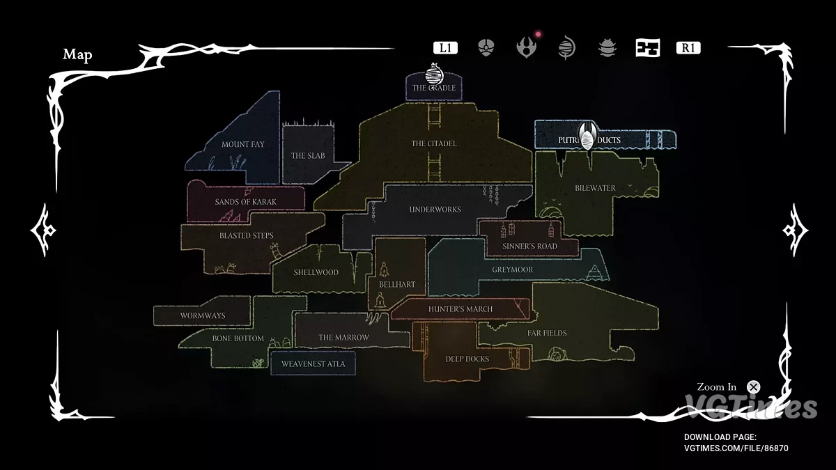 Hollow Knight: Silksong — Сохранение перед финальным боссом, карта открыта на 100%