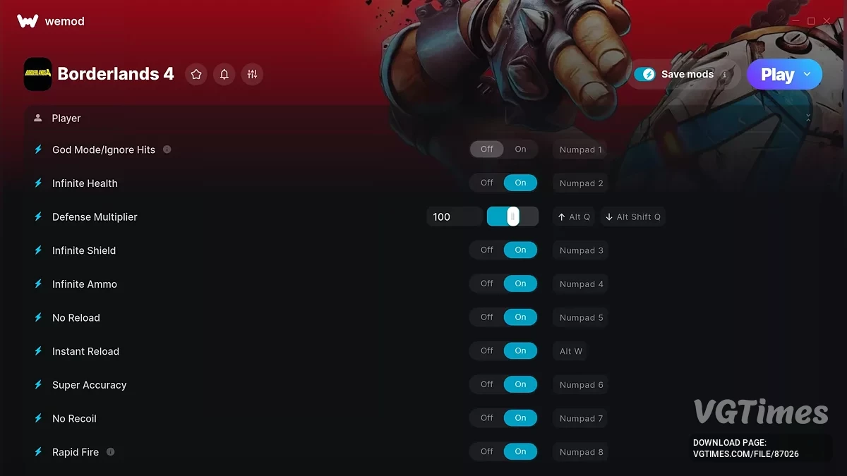Borderlands 4 — Трейнер (+33)