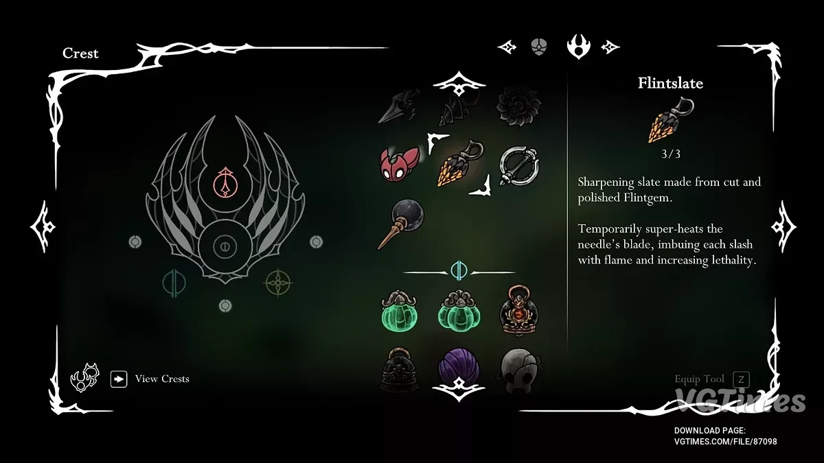 Hollow Knight: Silksong — Все гребни, инструменты, расходники, четки и умения