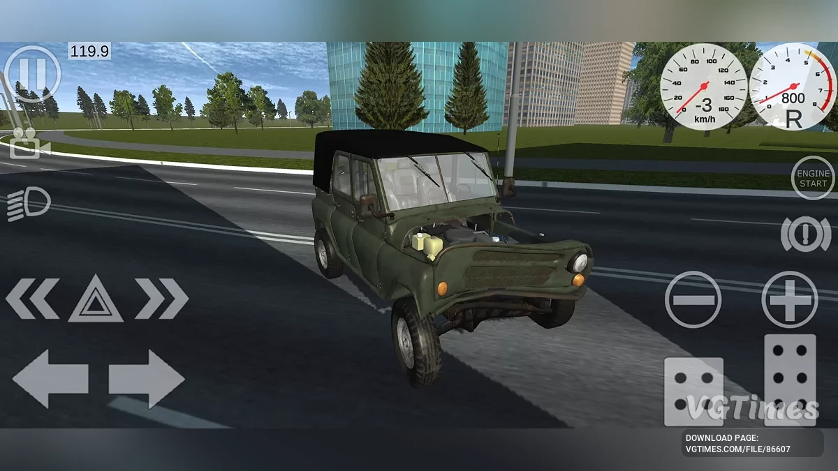 Simple Car Crash Physics Sim — Военный УАЗик с тентом