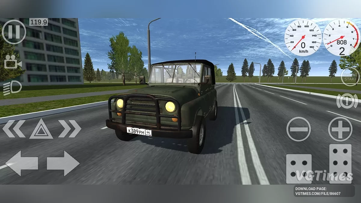 Simple Car Crash Physics Sim — Военный УАЗик с тентом