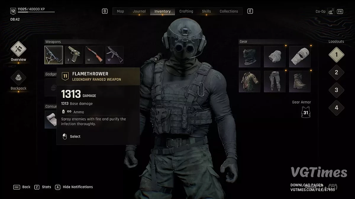 Dying Light: The Beast — Бесконечные боеприпасы для огнемёта