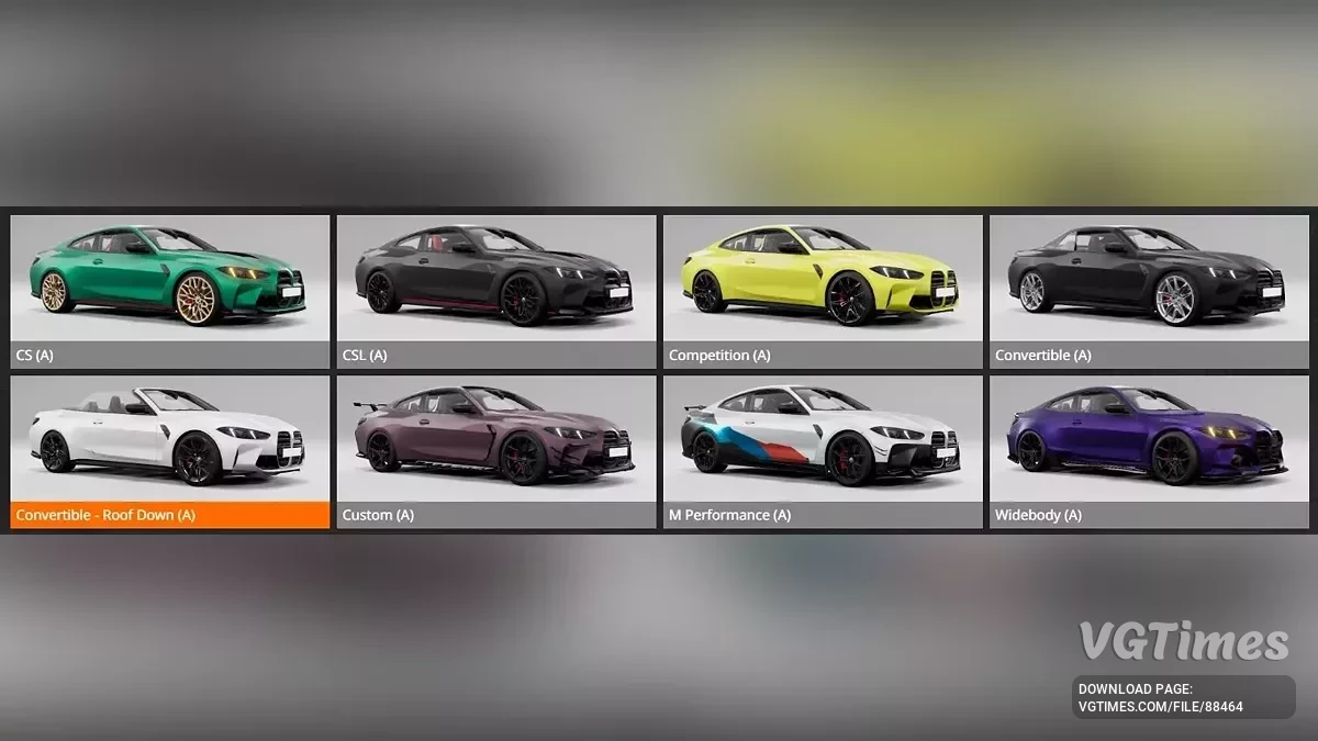 BeamNG.drive — BMW M4 G82/G83 LCI 2025 v4.80 (0.37.x)