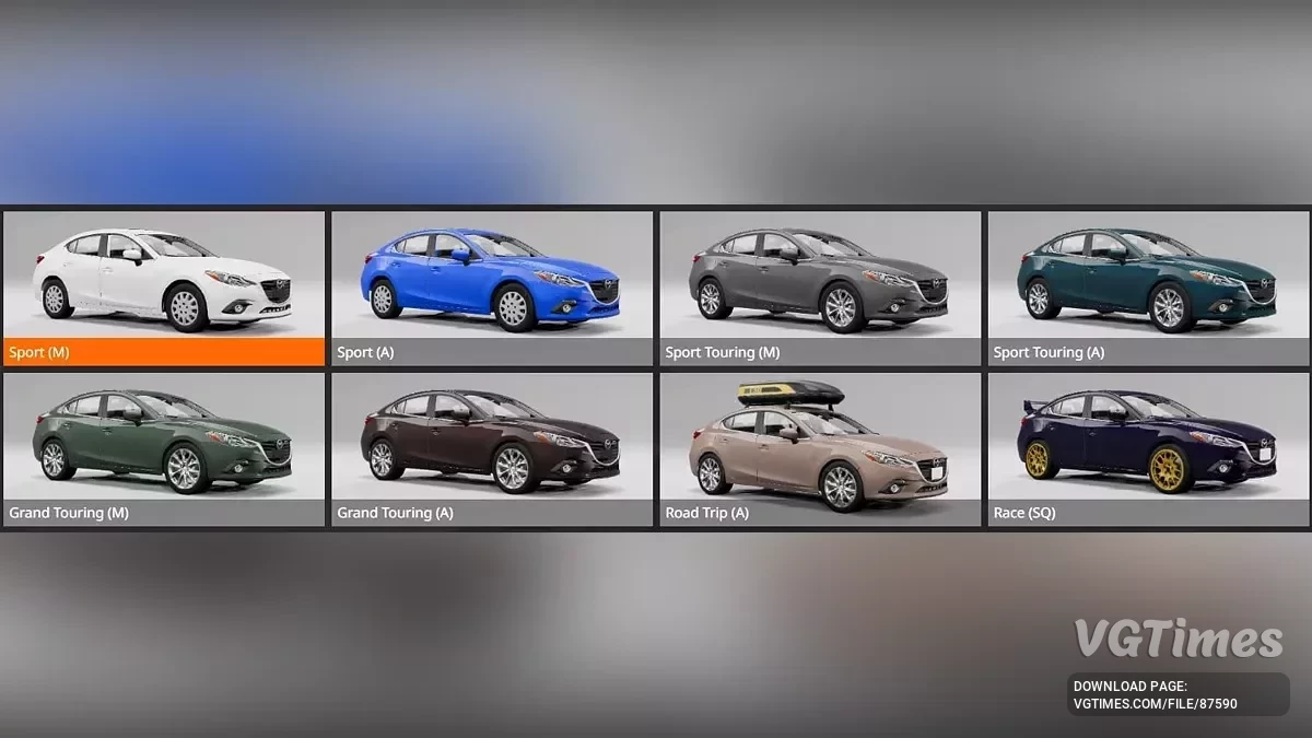 BeamNG.drive — Mazda 3 (2018) v3.19 (0.37.x)