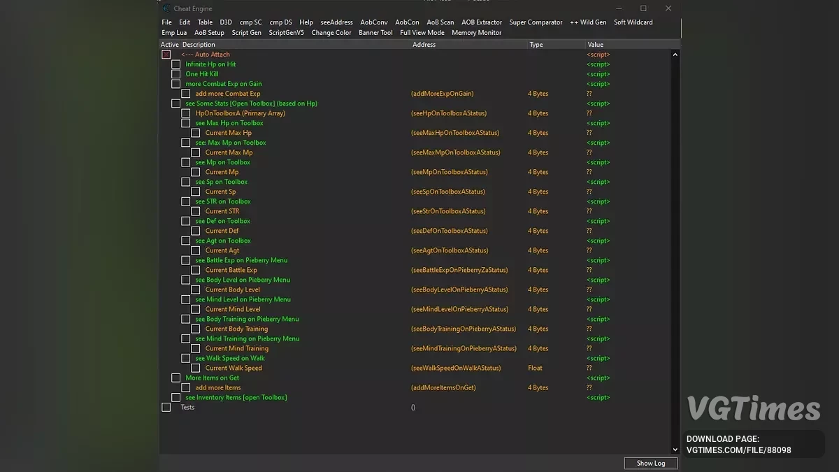 WitchSpring R — Таблица для Cheat Engine [1.171]