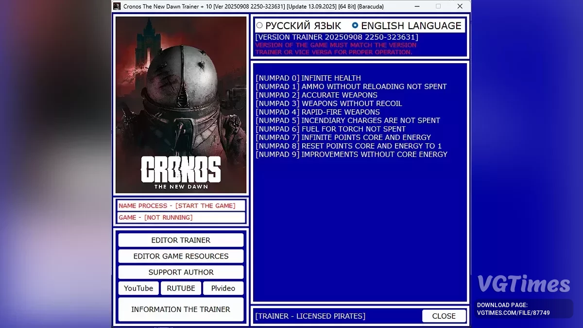 Cronos: The New Dawn — Трейнер (+10) [20250908 2250-323631]