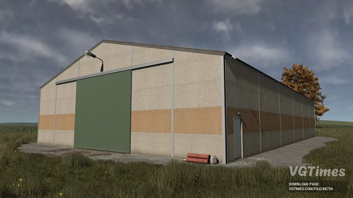Farming Simulator 25 — Ангар для зерна из бетонных панелей