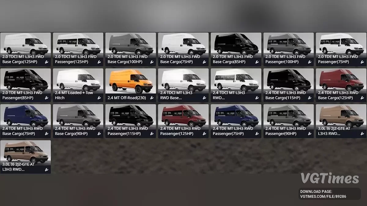 BeamNG.drive — Ford Transit Mk6 2000-2006 v1.2 (0.37.x)