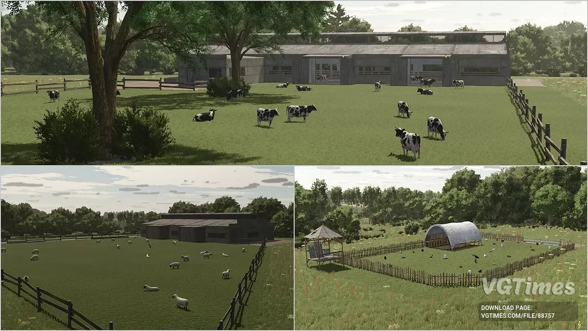 Farming Simulator 25 — Готовые загоны для животных