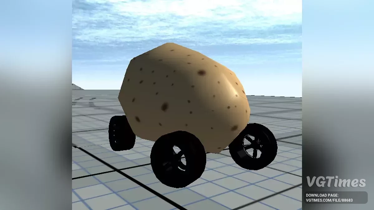 Машина-картошка в стиле low poly