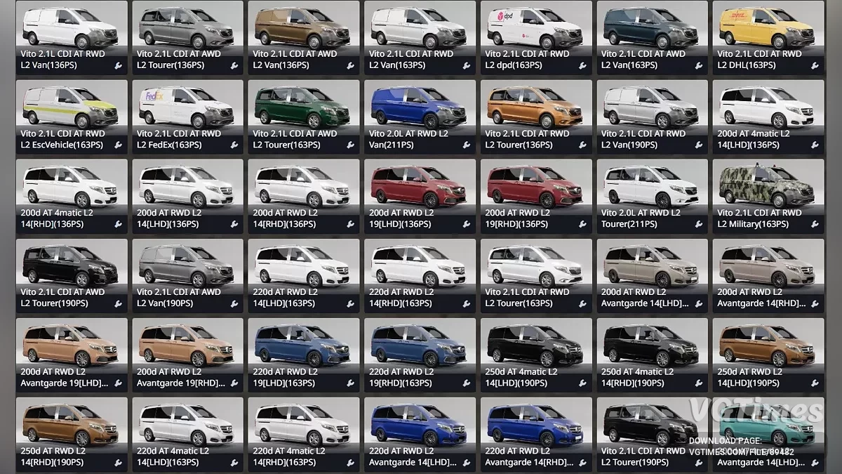 BeamNG.drive — Mercedes V-Class/Vito v1.1 (0.37.x)