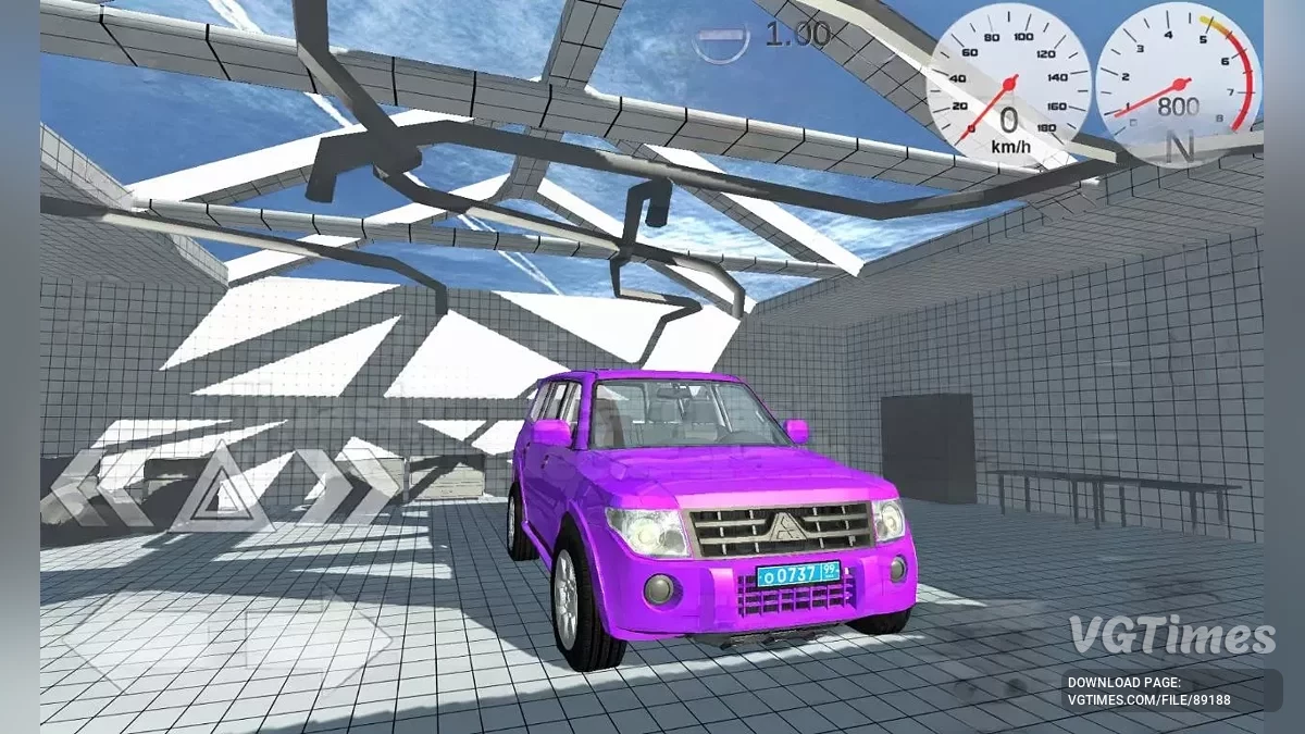 Simple Car Crash Physics Sim — Mitsubishi Pajero Stock