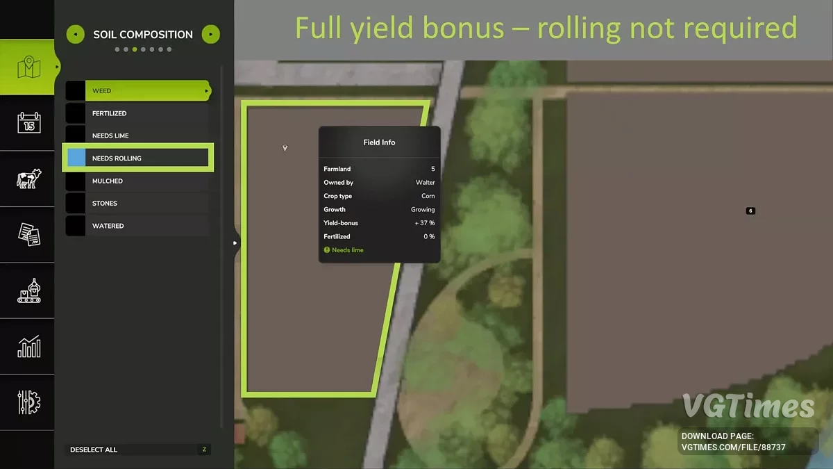 Farming Simulator 25 — Не нужно прикатывать поле после посева