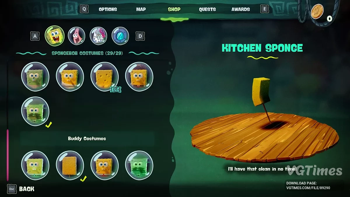 SpongeBob SquarePants: Titans of the Tide — Сохранение со всеми разблокированными предметами