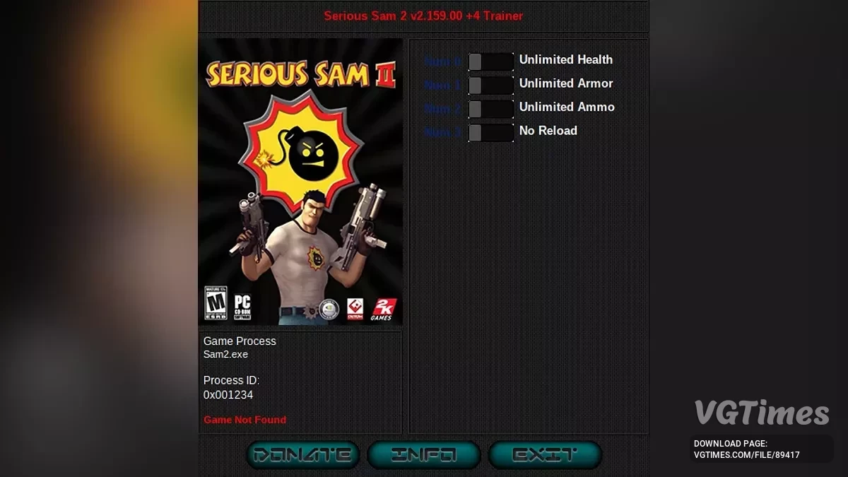 Serious Sam 2 — Трейнер (+4) [2.159.00]