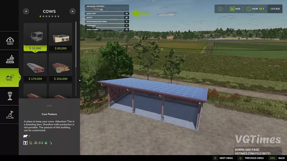 Farming Simulator 25 — Улучшение экрана строительства