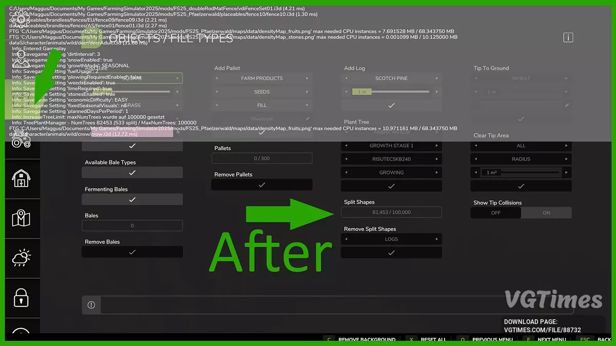 Farming Simulator 25 — Увеличенный лимит деревьев