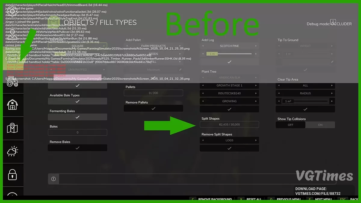 Farming Simulator 25 — Увеличенный лимит деревьев