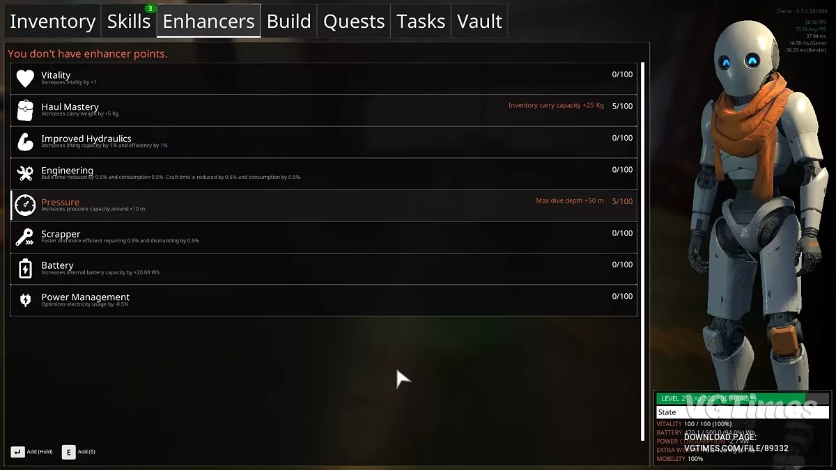 The Last Caretaker — Увеличенный объём давления