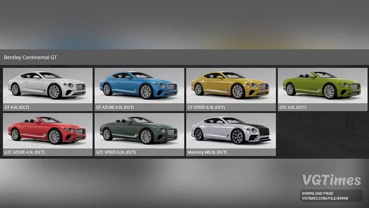 BeamNG.drive — Bentley Continental GT (0.37.x)