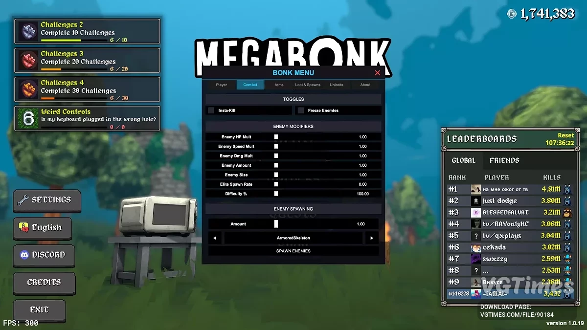 Megabonk — BonkMenu [1.0.3.1] — меню модов
