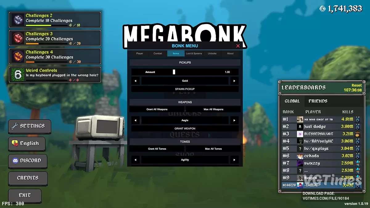 Megabonk — BonkMenu [1.0.3.1] — меню модов