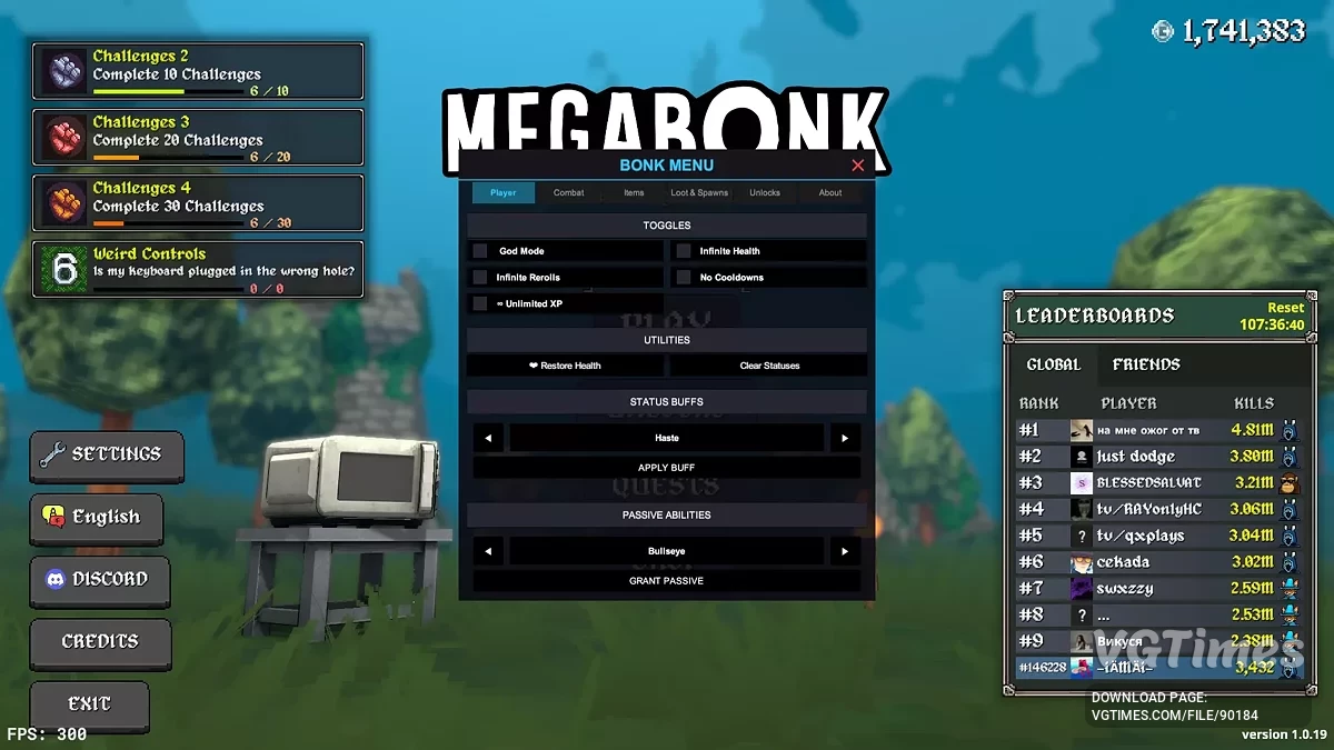 Megabonk — BonkMenu [1.0.3.1] — меню модов