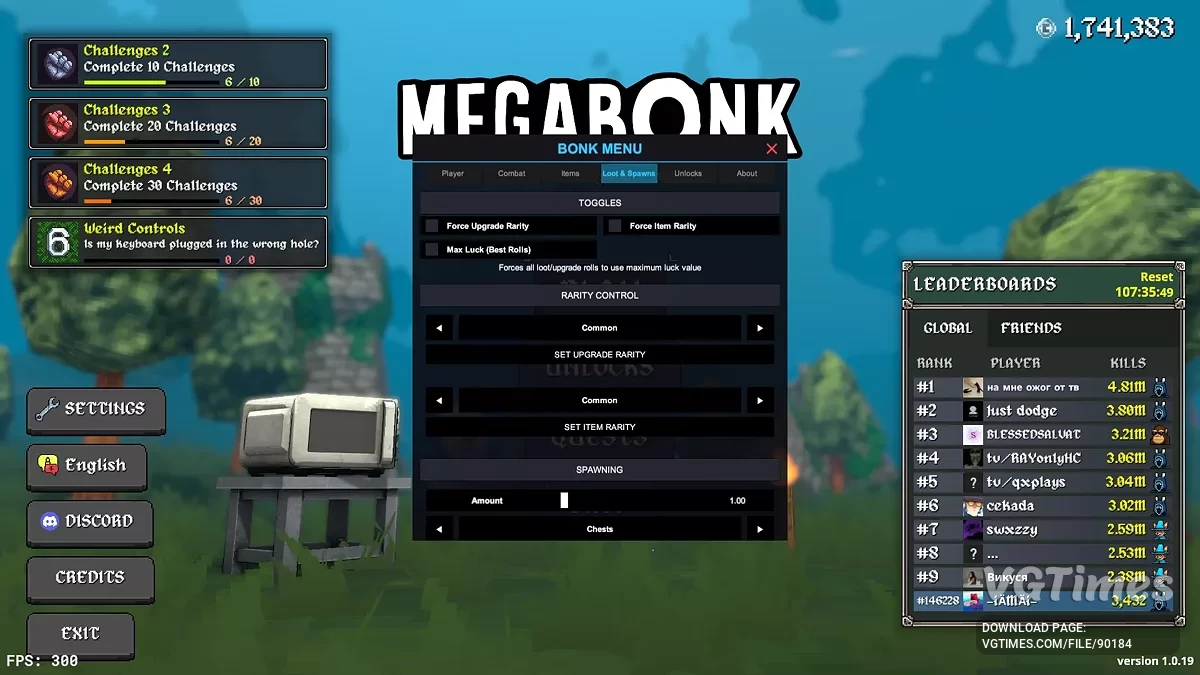 Megabonk — BonkMenu [1.0.3.1] — меню модов